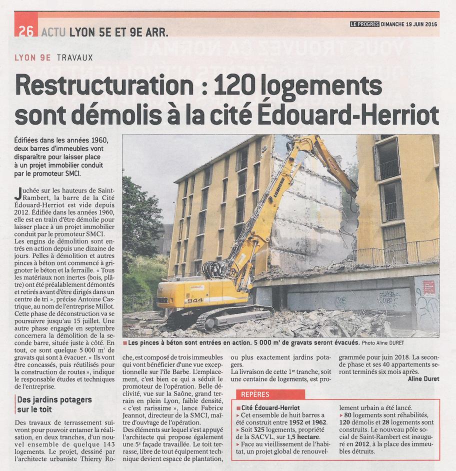 Restructuration : 120 logements sont démolis à la cité Edouard-Herriot
